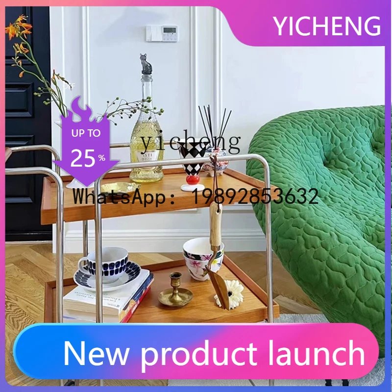 

B-4 corner few solid wood movable trolley cherry apartment coffee table sofa side table