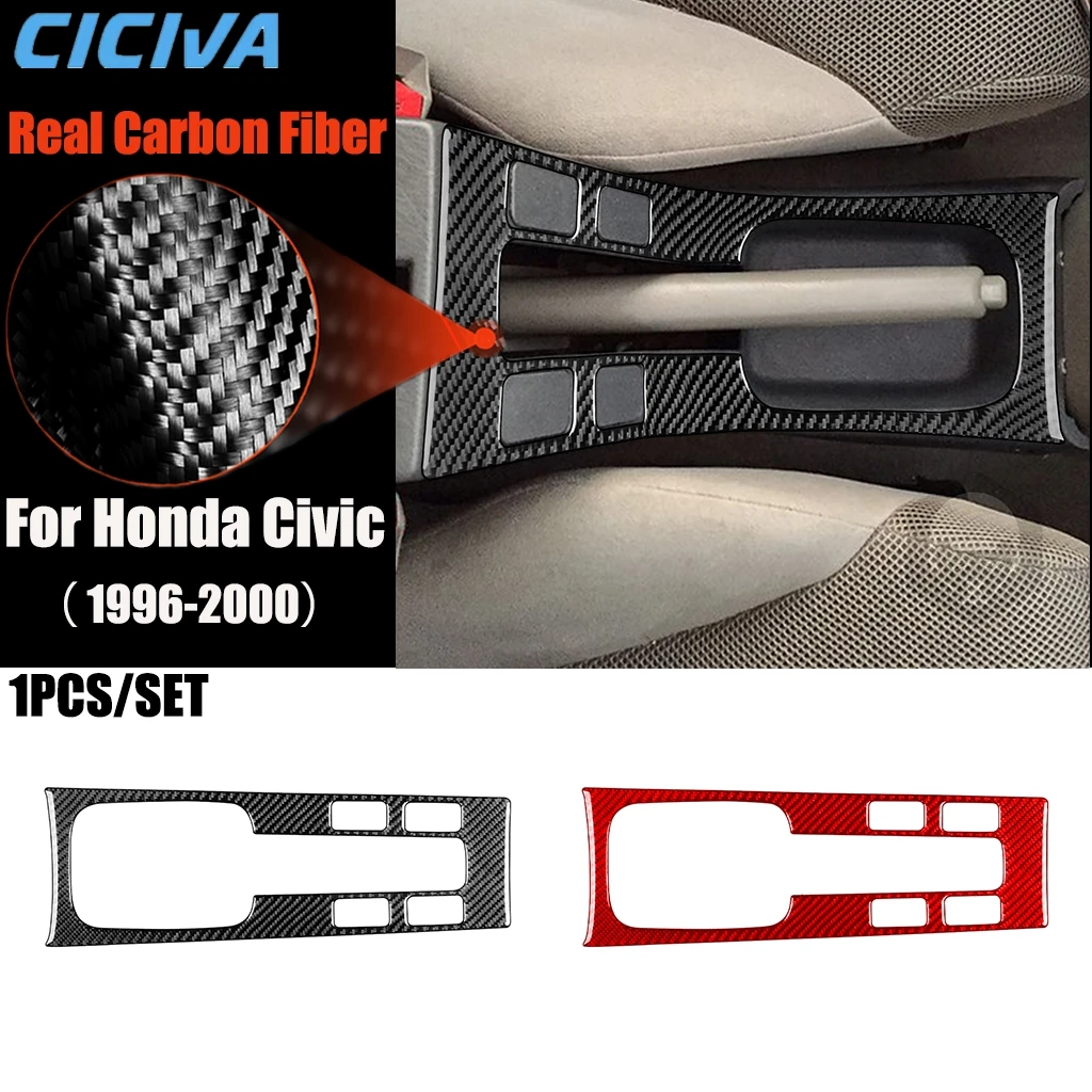 

Carbon Fiber Car Accessories Handbrake Panel Modified Interior Trim Cover Sticker For Honda Civic 1996 1997 1998 1999 2000