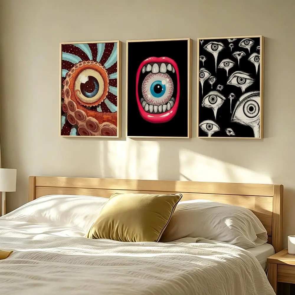 Ins Eyeballs Eye Cool Painting Calligraphy Poster art art suitable for living room bedroom bar parlor home