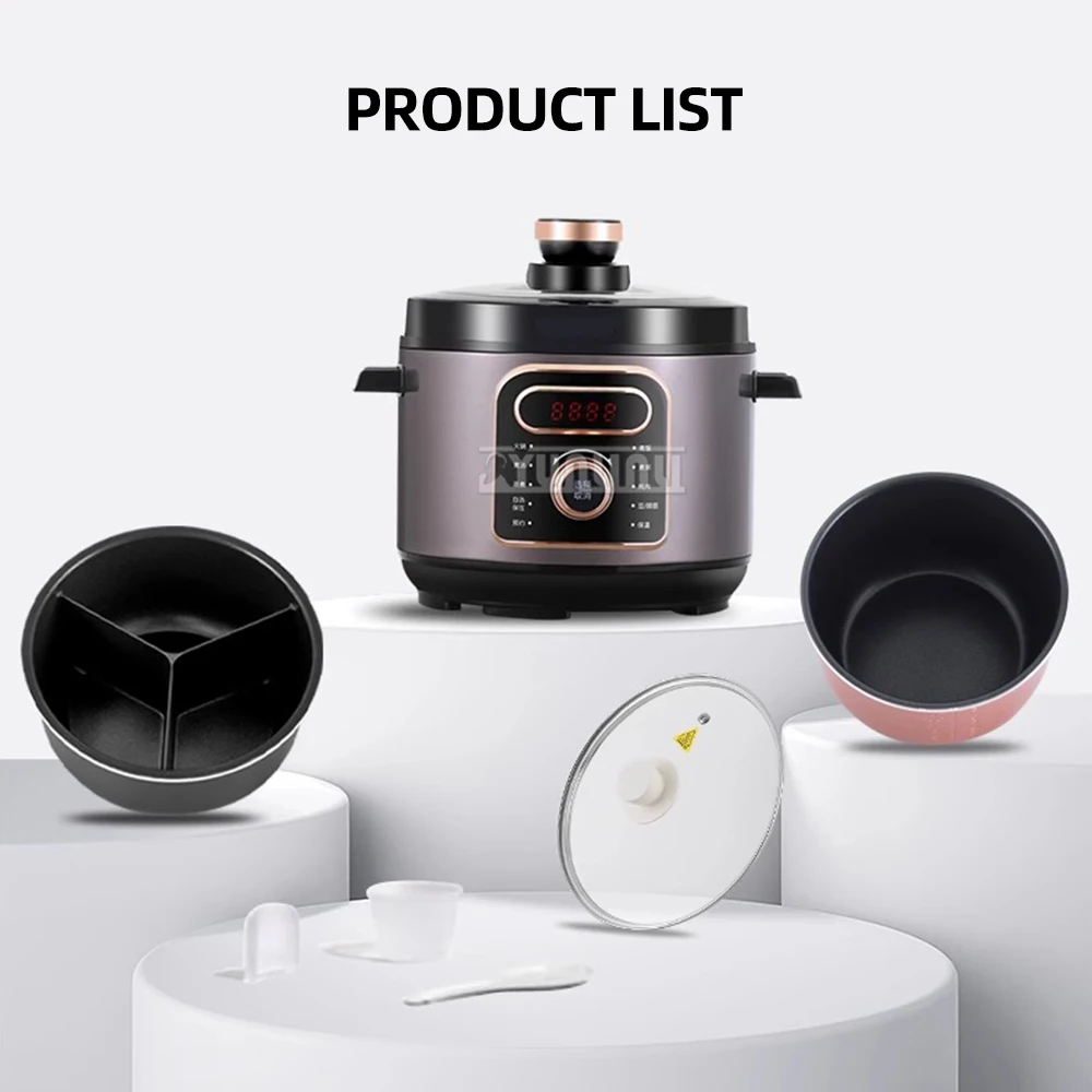 5L Cuiseur De Riz Electrique ثلاثة مقصورات جهاز طهي الأرز وعاء غير لاصق قدر الضغط الكهربائي