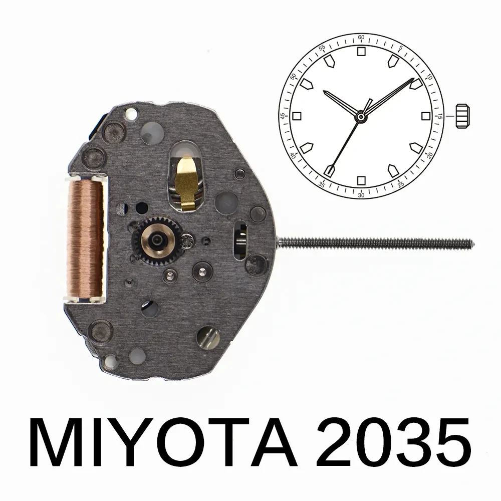 2035 Movement Miyota 2035 Quartz Movement Watch Three-Hand Calendarless Repair Calendar Parts Hot Sale High Quality Accessories