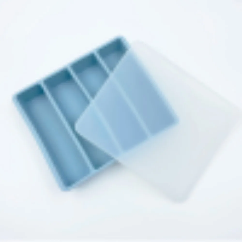 1Pcs 4 Grids Silicone Ice Cube Mold With Lid 13Oz Capacity Reusable Freezer Tray For Ice Cube Soup Broth Sauce Whiskey