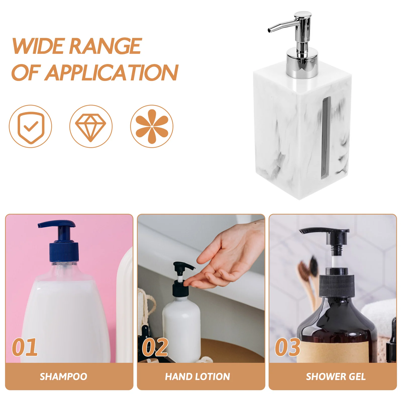 

Resin Shampoo Bottle 500ML Silver Pump Bathroom Lotion Dispenser Reusable Soap Container Hand Shower Gel Storage