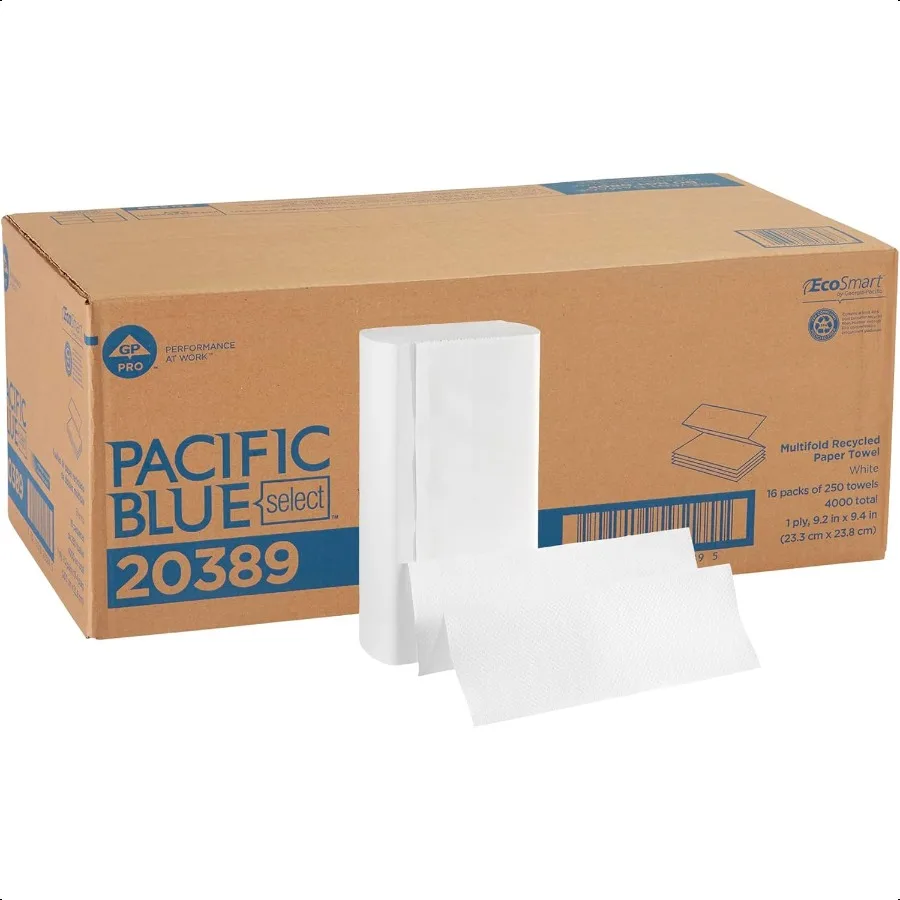 Pacific Blue Select Multifold Paper Towels by GP PRO 20389 250 Paper Towels Per Pack 16 Packs Per Case