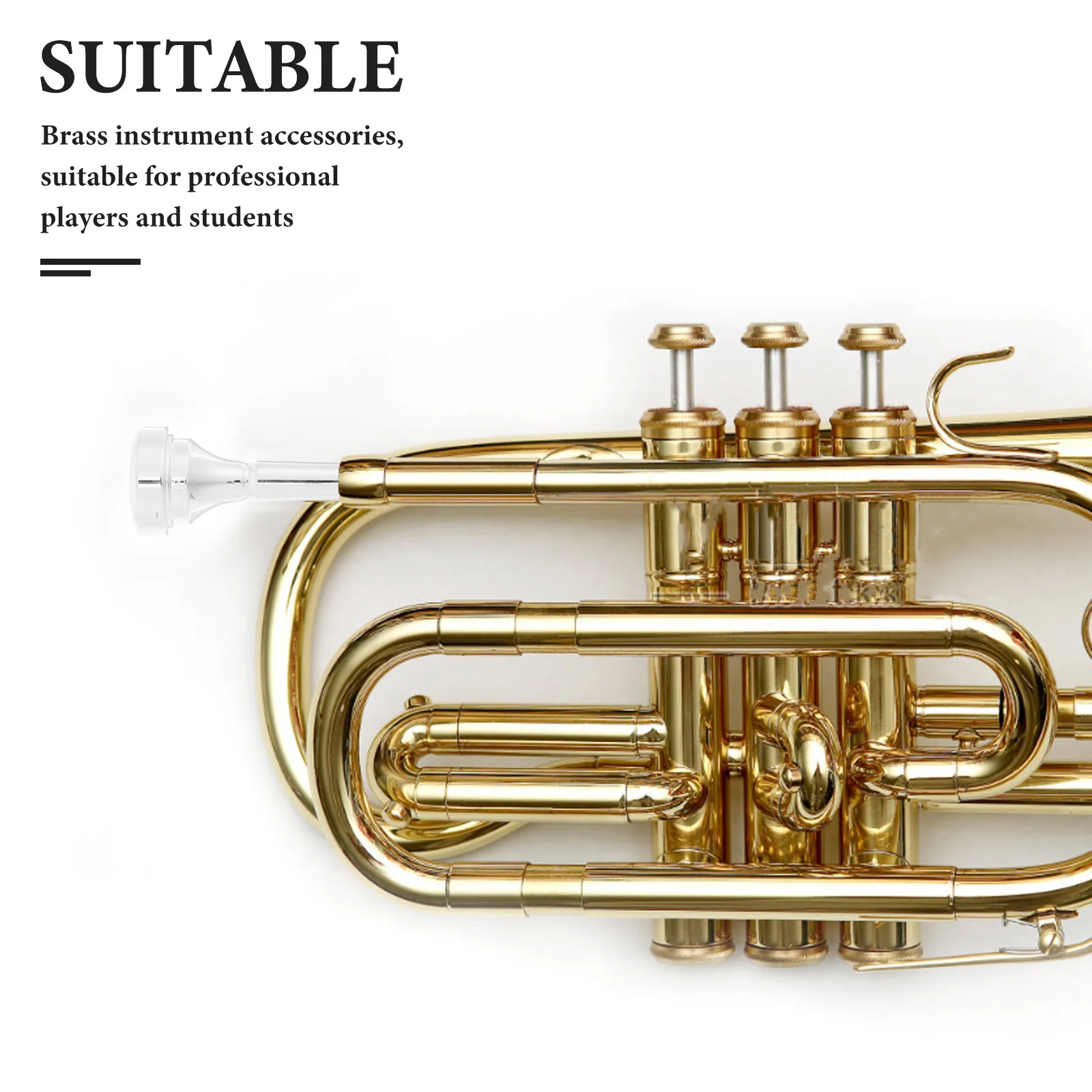 Short Horn Mouthpiece Brass Cornet Mouthpiece For Beginners Metal Instrument Connector Practice Replacement Part