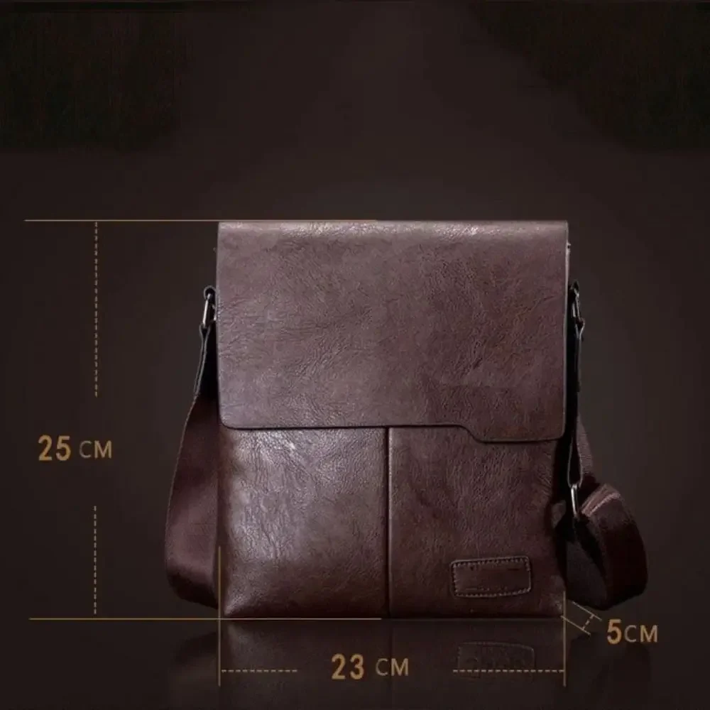 2024 Casual Man Messenger Bag Vintage Men Handbag Pu Leather Shoulder Bags Business Briefcase High-capacity Crossbody Bag