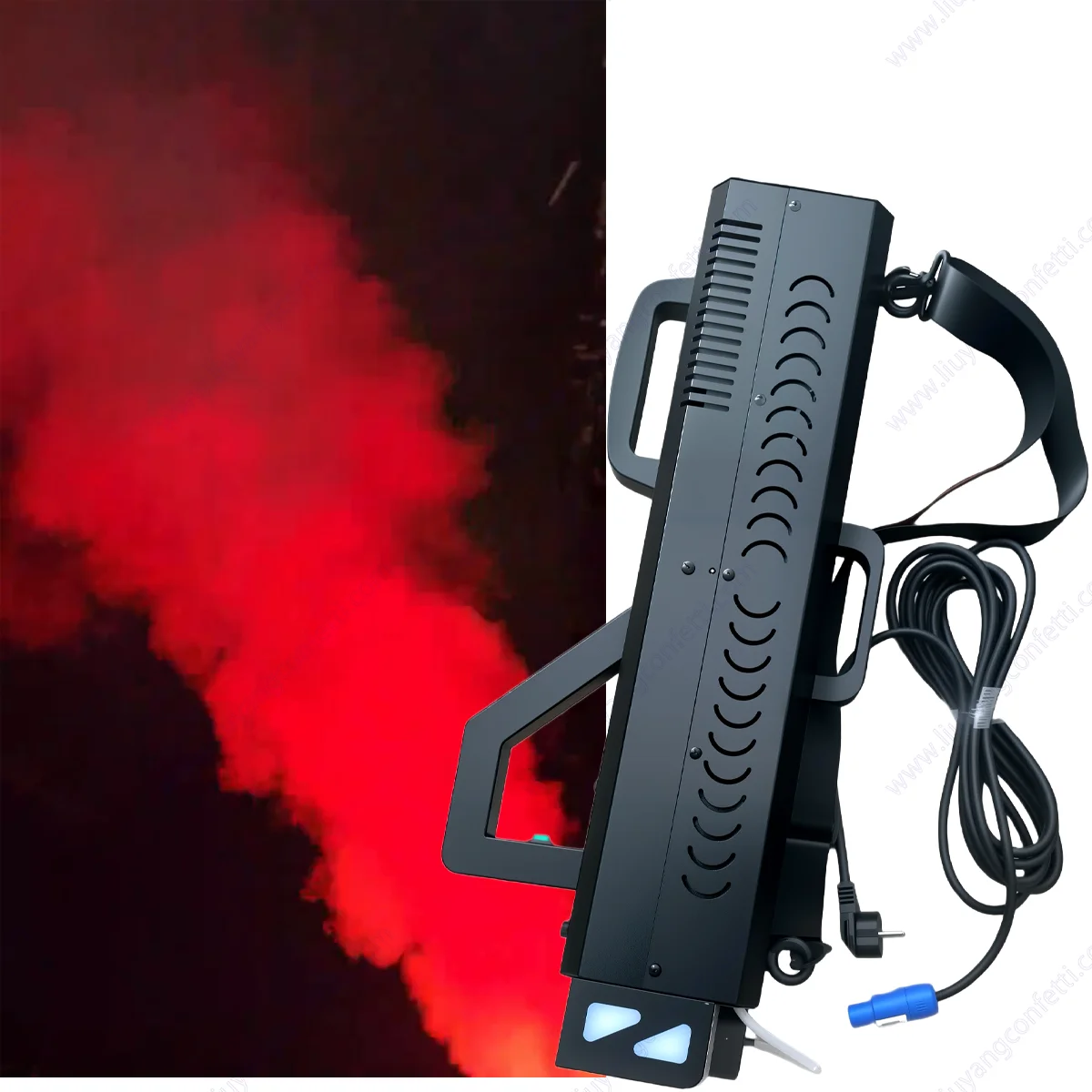 Pistolet à fumée Portable 1500W RGB LED Jet FX, sortie puissante, colonne d'air, canon léger DJ, Machine de pulvérisation de brouillard pour scène, événement de mariage, DJ