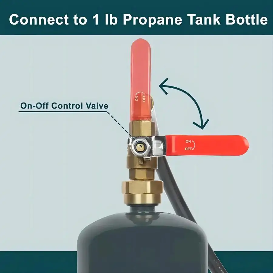 1 Stück, Propan-Tank-Nachfülladapter-Set, 3-Fuß-Schlauch mit Sicherheitsabsperrventil, einfache Befüllung von 1-Pfund-Flaschen von 20 Pfund, Küchenzubehör – Detail 11