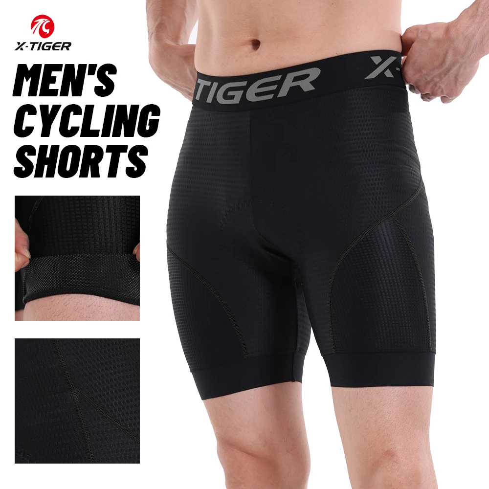 X-TIGER Atmungsaktive Fahrradshorts mit Taschen, gelgepolstert, reflektierend, für Fahrrad, MTB, Unterwäsche, Sport, Freizeithose, Fahrradbekleidung