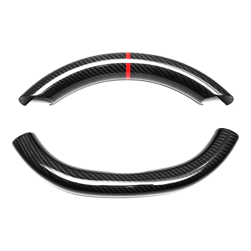 LHD RHD Car Styling Real Dry Carbon Fiber Steering Wheel Anti-slip Trim Cover Frame Decoration For Tesla Newest Model 3 2023+