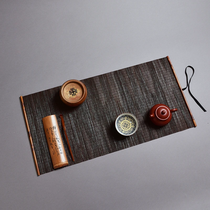 

Red Bamboo Tea Mat, Handmade Bamboo Tea Tray, Heatproof Table Runner, Fine Tea Ceremony Accessory, Natural Bamboo Decor