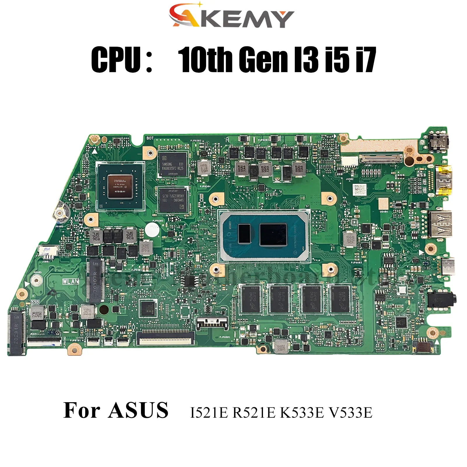 

X521EQ Материнская плата для ноутбука ASUS X521E S533E K533E V533E X521EPY I521E X521EQY R521E X521EAY Материнская плата с 10-го поколения I3 i5 i7