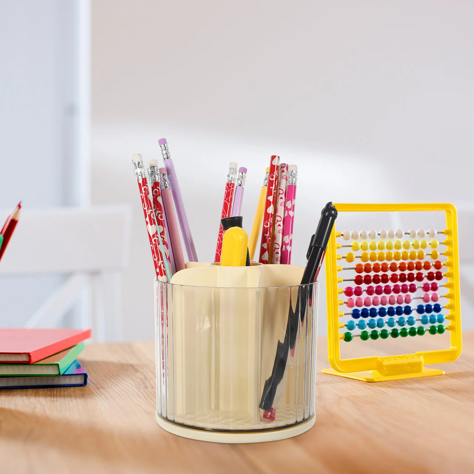 Étagère de rangement porte-stylo rotatif T1, porte-crayon résistant à l'usure, supports en plastique blanc pour bureau