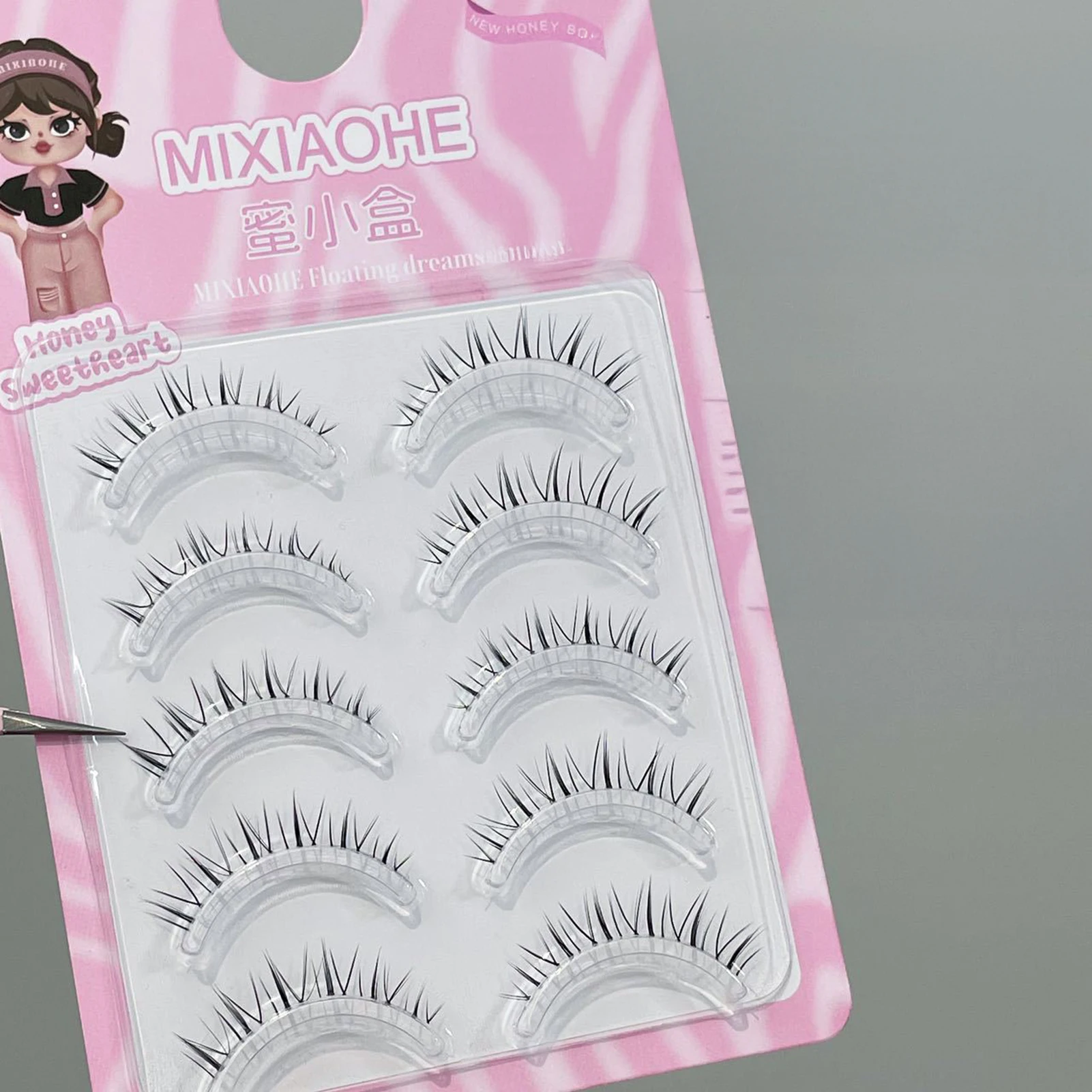 5 Pairs False Eyelash Set Natural Long Patchy False Eyelashes DIY Clustered Eyelash Extension Slender Curled False Eyelash Set