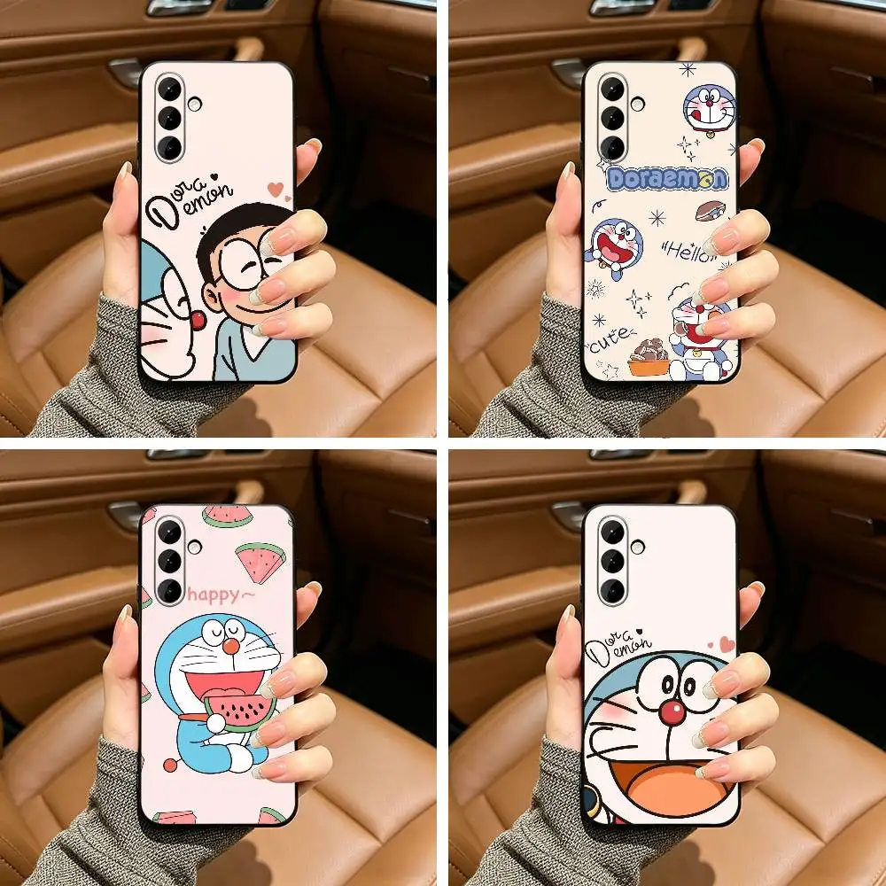 Cute-D-Doraemon-S Phone Case For Samsung Galaxy A73,A71 A72,A70,A53,A52,A51,Soft Silicone Black Cover