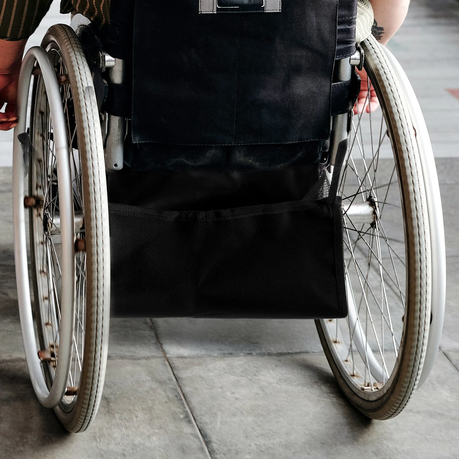 

Under Wheelchair Storage Organizer Bag Foldable Polyester Oxford Cloth Durable Bag for Mobile Phone Water Bottle Tissue Under