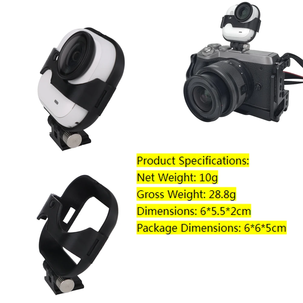 

Camera Mount for Insta360 Go Ultra, Quick Release Mount Bracket Multi-angle Adjustable Stand Hot Shoe Bracket Expansion Adapter​