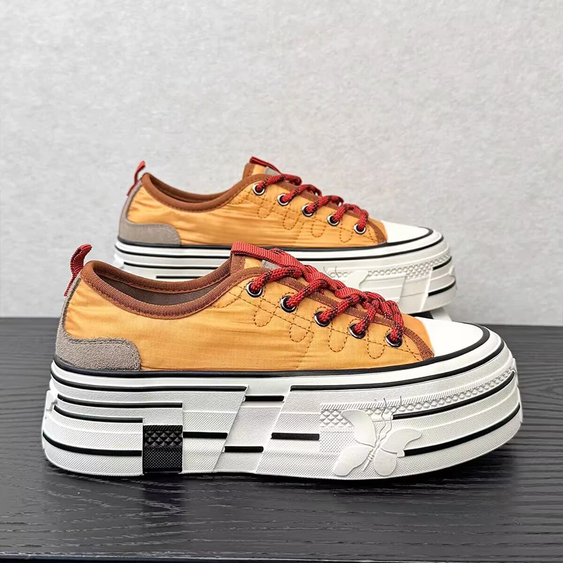 

Fashionable Skateboard Shoes Canvas Slip-On Women's Casual Shoes Comfortable Thick Bottom Heightening Knot Trendy Shoes