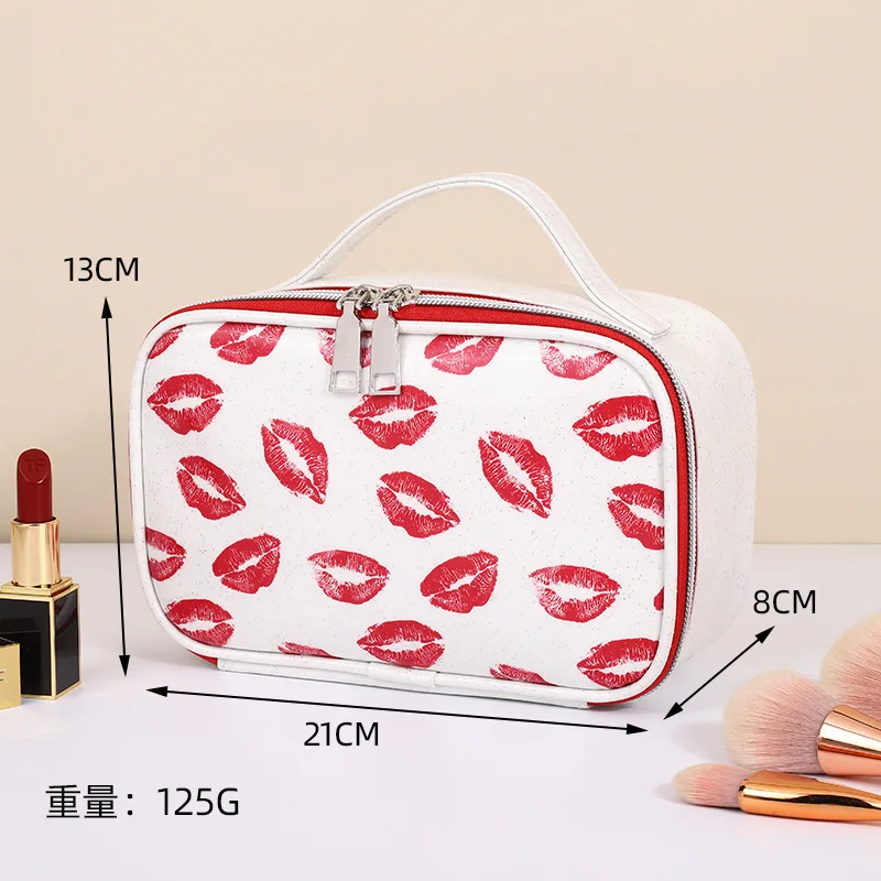 Lip Print Makeup Bag Zipper Pouch Travel Cosmetic Organizer for Women