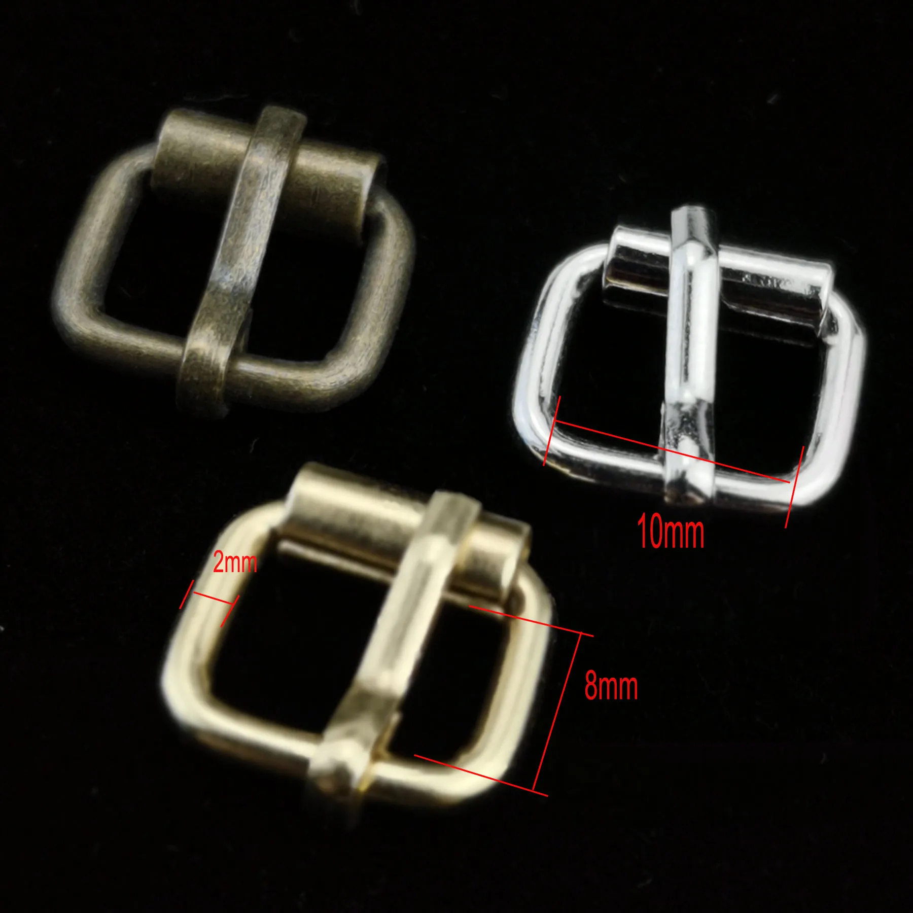 10mm Metal Wire Formed mini Roller Belt Buckles for bjd doll accessories Shoe StrapRectangle Ring Leather Craft Repair 10pcs