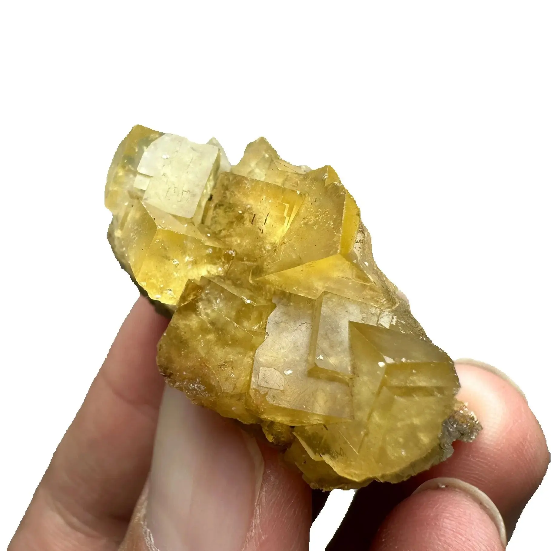 Natural Beijing yellow cube fluorite and barite Symbiosis mineral specimens + healing quartz crystals and stones rock gemstone view 3