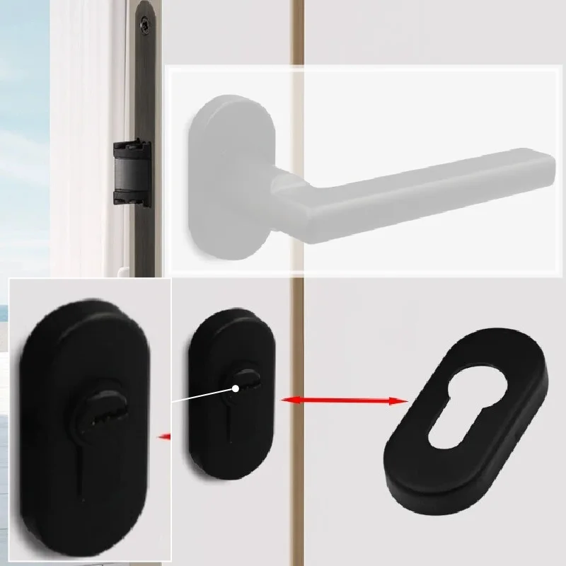 Metal Decorative Keyhole Cover Plate Interior Door split Lock Cylinder Accessories Protective Cover Shell Home Furniture Pads