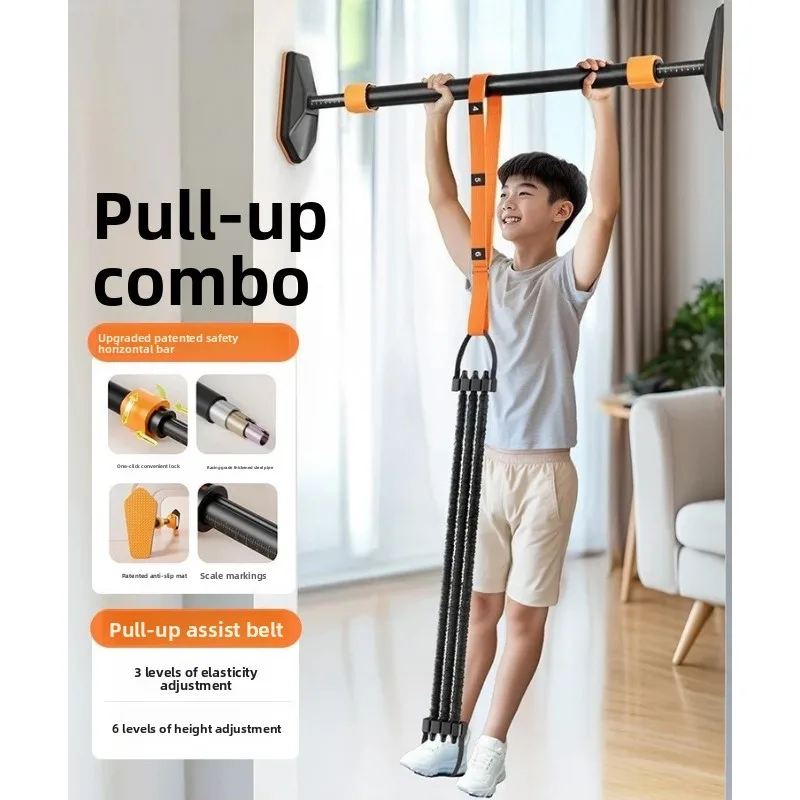 Height Increase Pull Up Horizontal Bars,Suspension Stretch Bar with Lifting Rings Full Body Stretch Training Workout Equipment