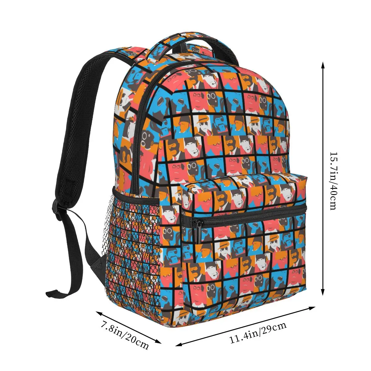 Fortress Characters Face Art Backpack Student Boys Girls BookBag Kids School Bag Computer Shoulder Bags for Men Women