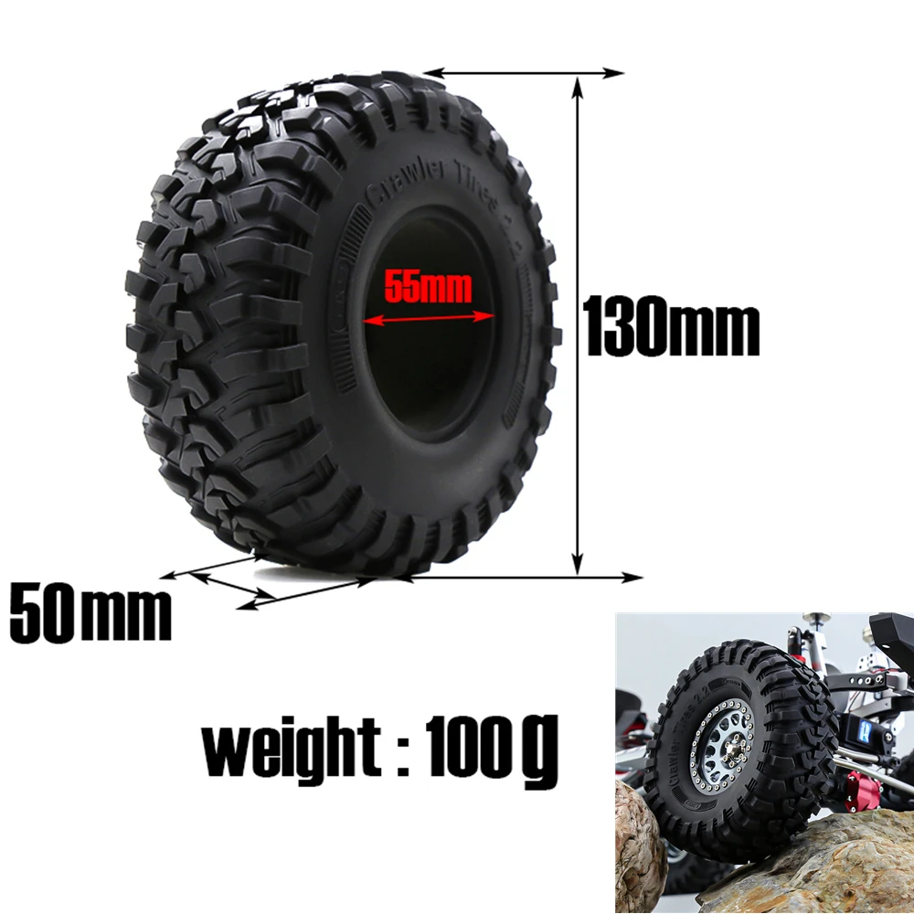 2.2 Inch 120mm 130mm 140mm 150mm Rubber Tire Beadlock Wheel Rim For RC Car TRX4 TRX6 RBX10 SCX10 YIKONG TK300 D90 90046 CC01