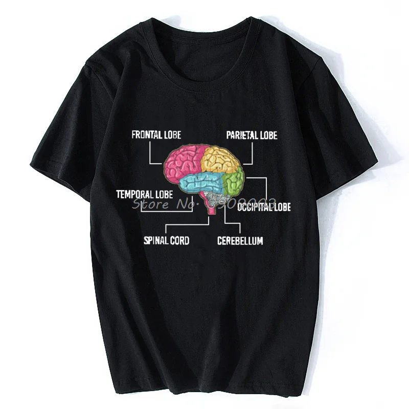 Parts Of Brain Psychology Gift Psychologist Funny T-shirt Summer Funny Woman Male Men Tees Tops Streetwear