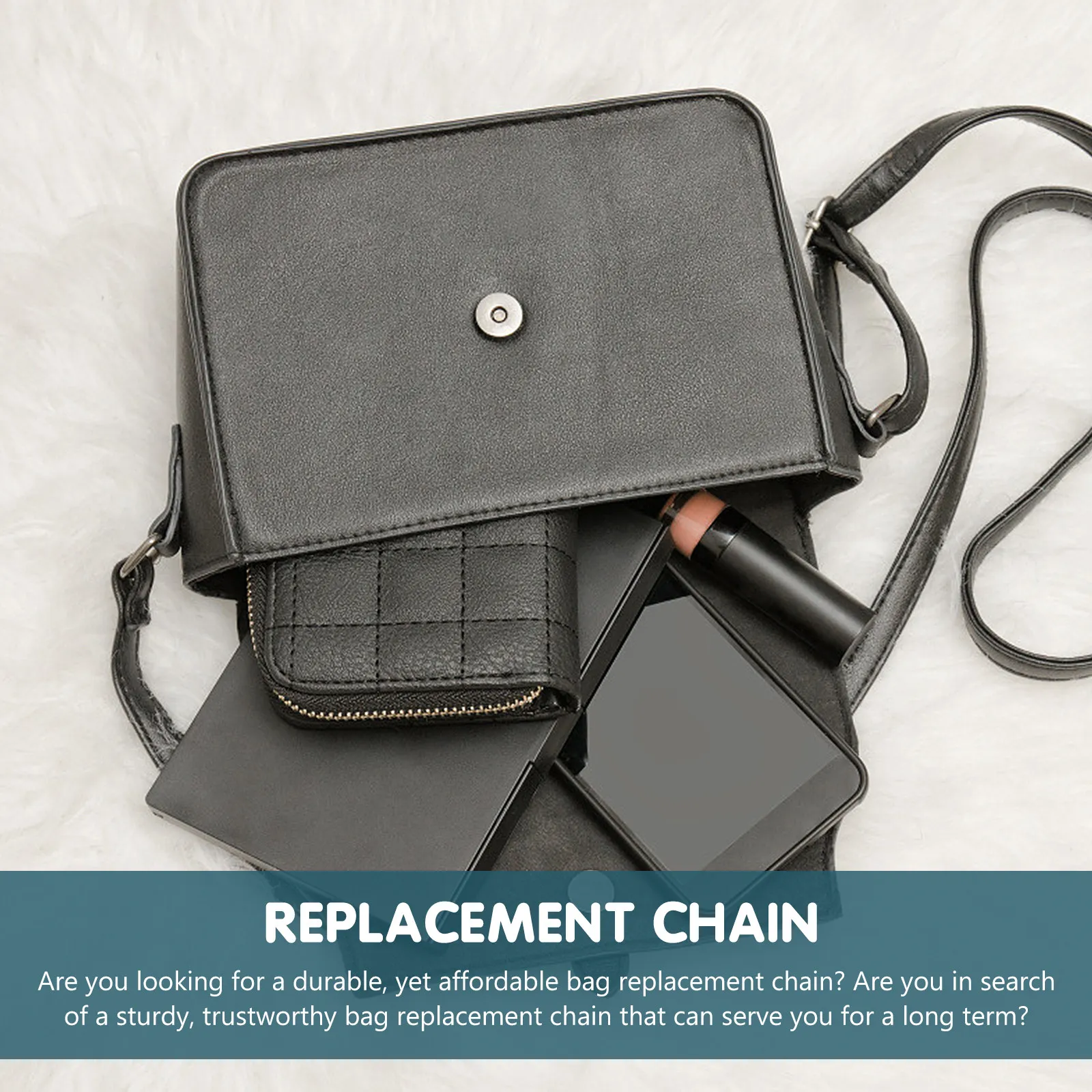 1Pcs New Trendy Delicate Metal Bag Chain for Handbag Purse Replacement Creative Strap Upgrade Fashionable Long-Lasting Bag Strap