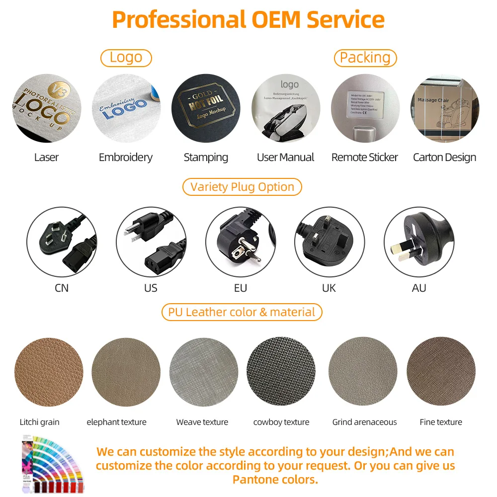 Leercon Factory Direct 2025 Massage Chair Full Body Folding Recliner Smart Chair Electric Shiatsu Zero Gravity 8D Massage Chair