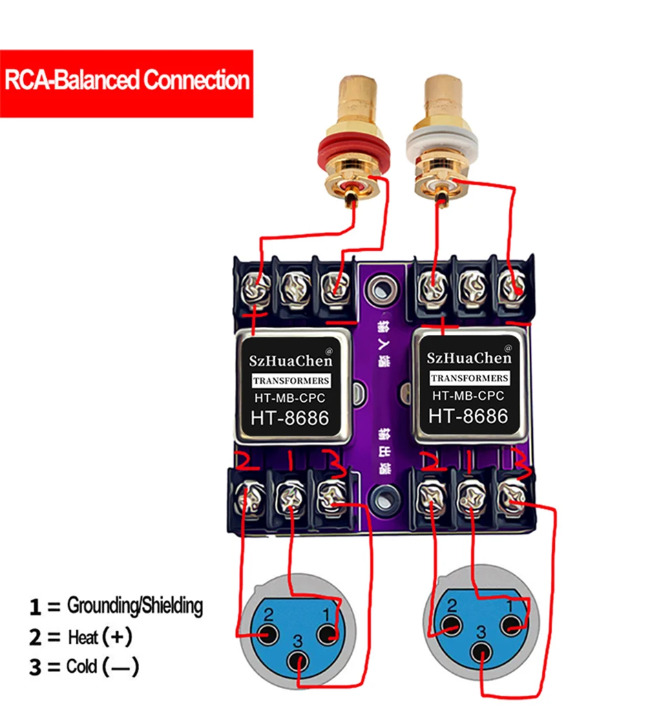 HT-8686 Audio-Isolator, Permalloy-Transformator, symmetrischer zu unsymmetrischer Konverter, 600:600, 20 Hz–20 kHz – Detail 3