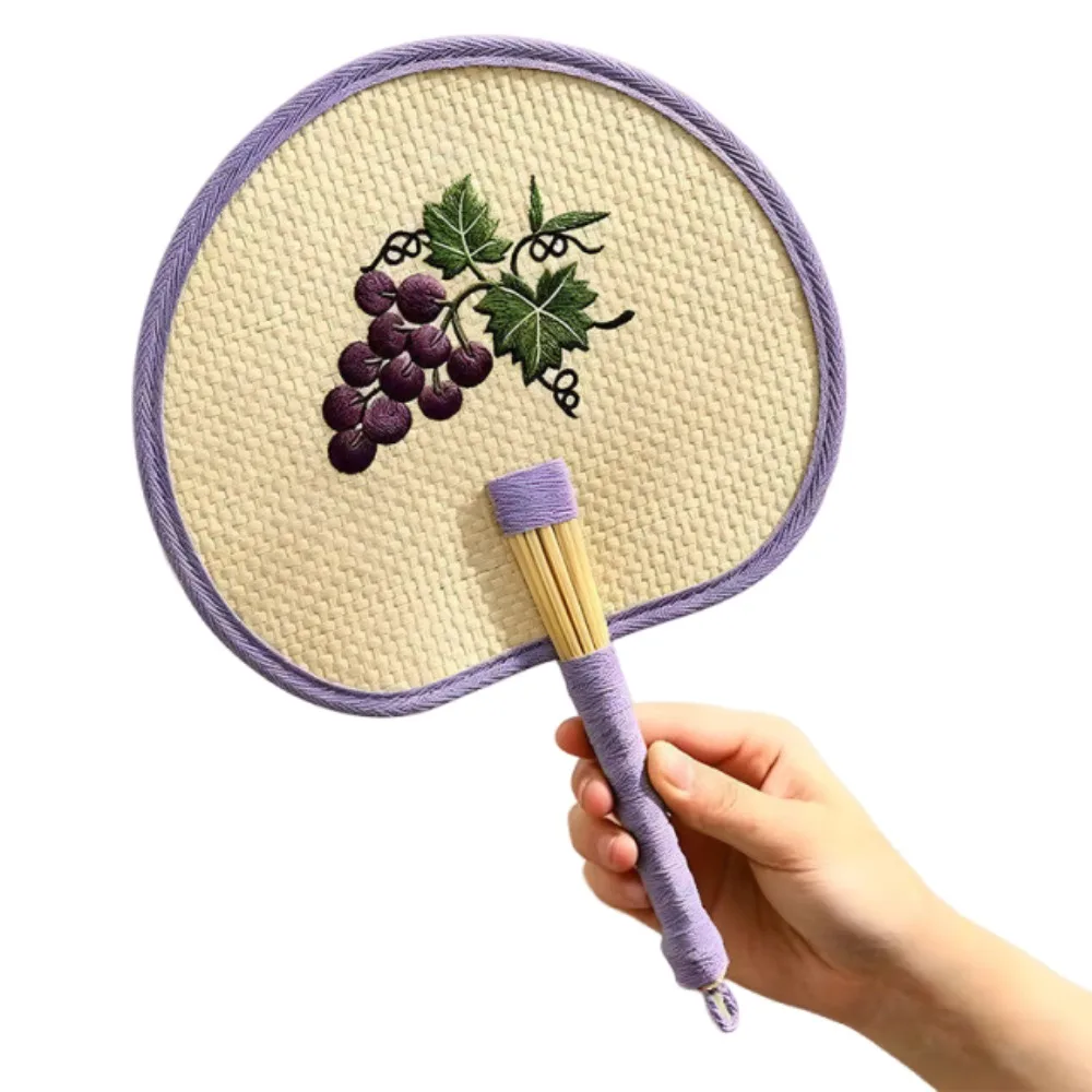 Gift Chinese Style Hand-Woven Fan Portable Retro Decorative Handheld Fans Lightweight Eco-Friendly Hand Cranked Fan Summer Use