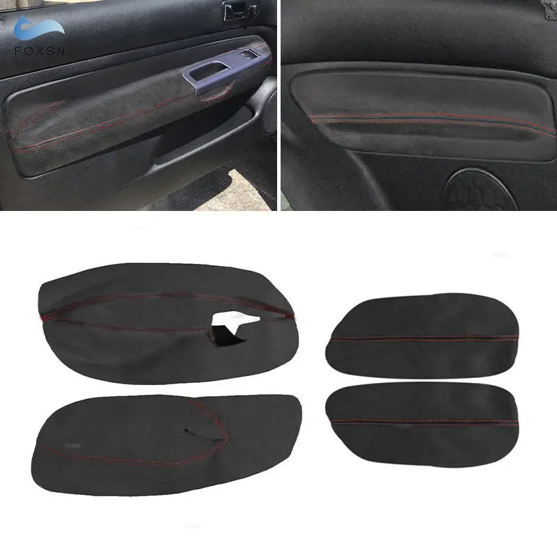 Car Door Panel Armrest Suede Leather Cover For VW Golf 4 MK4 Bora Jetta 1998 1999 2000 2001 2002 2003 2004 2005 Only 3 Doors