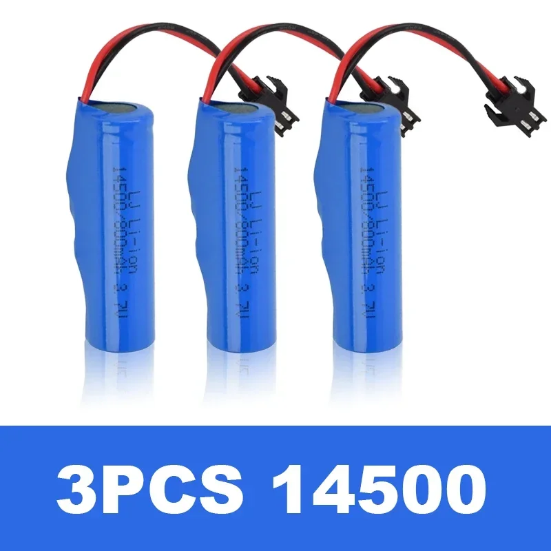 General purpose14500 SM plug 3.7v 800mah lipo battery For JJRC D828 RC Car Parts 14500 SM-2P For RC Stunt Dump Car Battery Toys