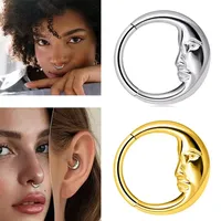 Fashion Moon Nose Ring for Unisex 316 Stainless Steel Septum Nariz Nez Ear Cartilage Tragus Piercing Body Jewelry
