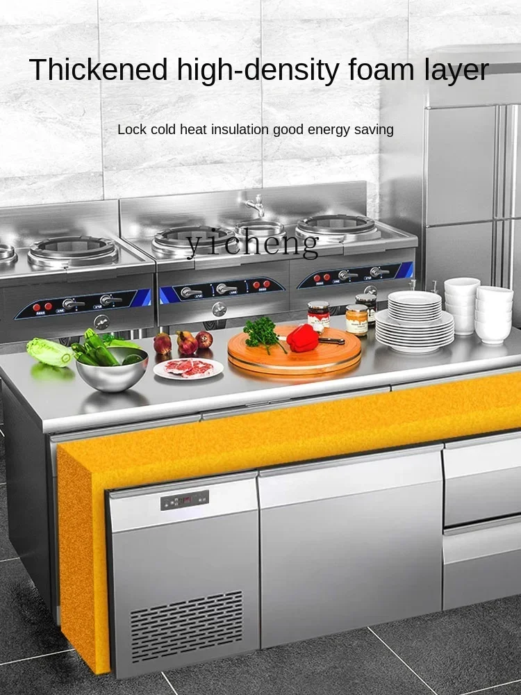 Refrigerated Table Freezer Operating Table Commercial Fresh-Keeping Air-Cooled Kitchen Refrigerator
