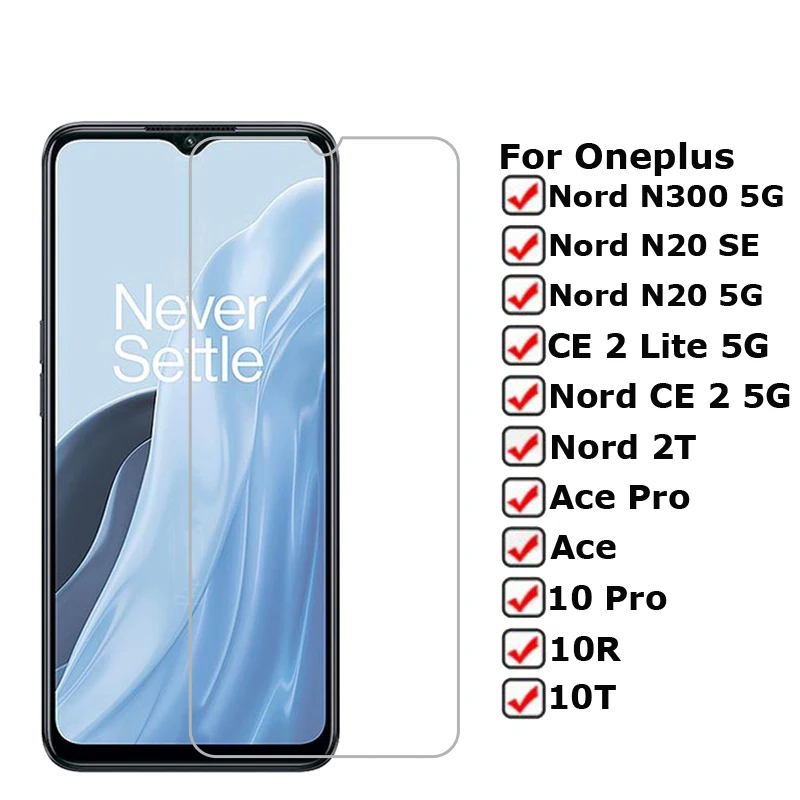 2-1PC Glass For OnePlus Nord N300 5G Screen Protector Nord N20 SE CE 2 Lite 5G  2T One Plus 10 Pro 10 T R Ace Pro Tempered Glass