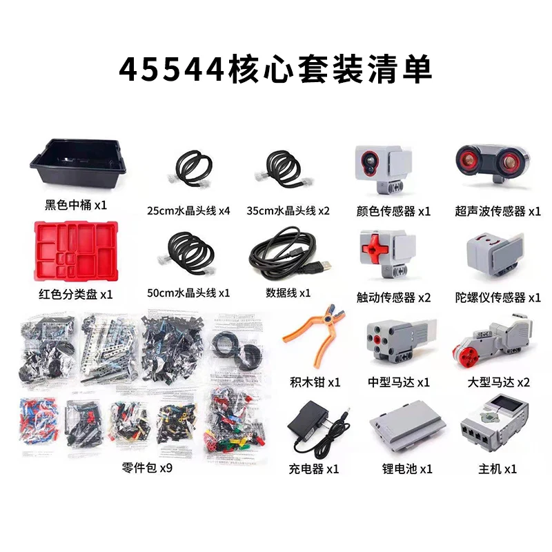 Building Tech Series 45544 Bouwspeelgoed Stoomonderwijs Programmeerblokken Model Compatibele EV3-robot