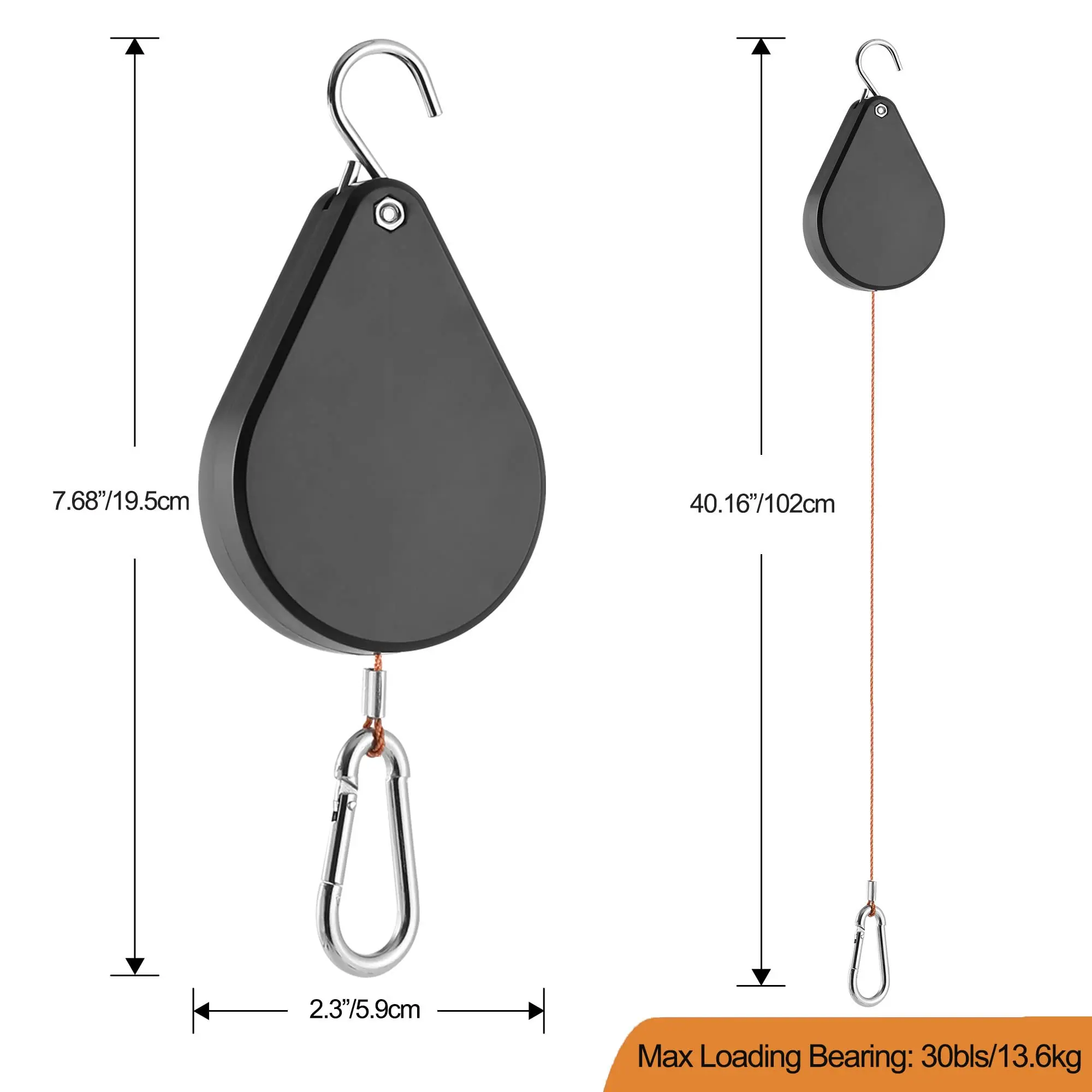 Upgraded Plant Pulleys for Hanging Plants,Retractable Plant Hanger,Easy to Raise and Lower,Auto Lock,Heavy Duty