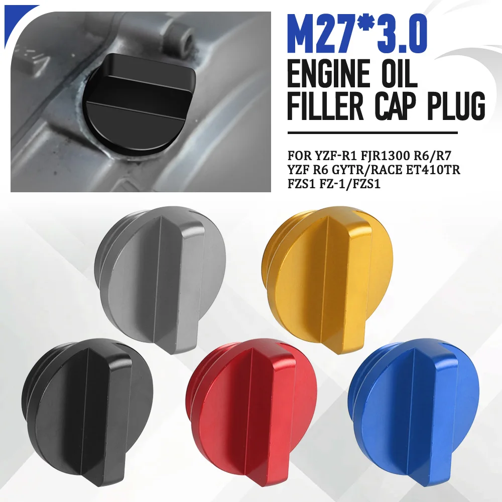 

FOR YAMAHA YZF-R1 FJR1300 R6/R7 YZF R6 GYTR/RACE ET410TR FZS1 FZ-1/FZS1 M27*3.0 ATV Moto Engine Oil Filler Cap Plug Screws Cover