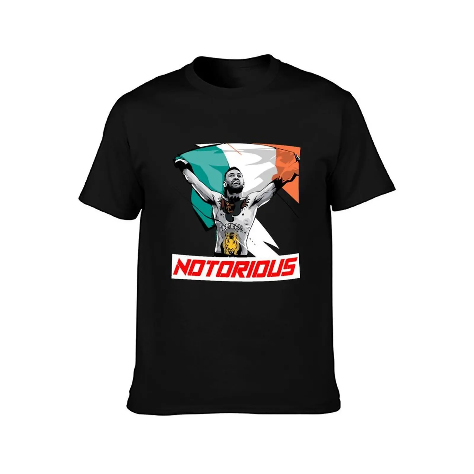 Notorious Mc Gregor winning flag T-Shirt Work Short Sleeve Cotton Top T-Shirt