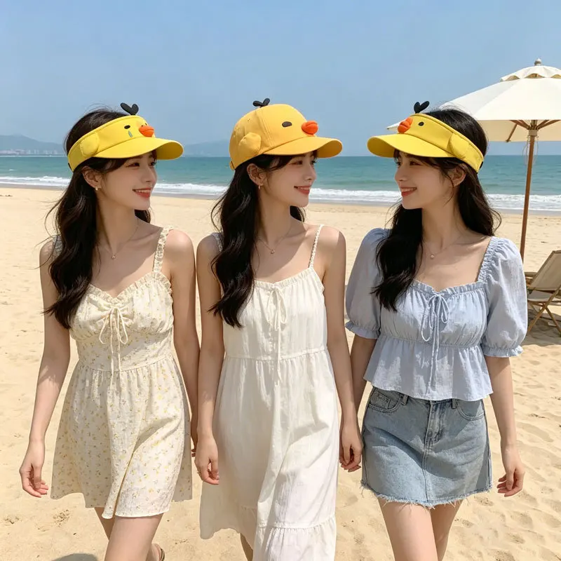 

Funny Embroidered Nose Chicken Baseball Hat Cartoon Sad Dumb Wood Sunscreen Sunshade Empty Top Hat Female