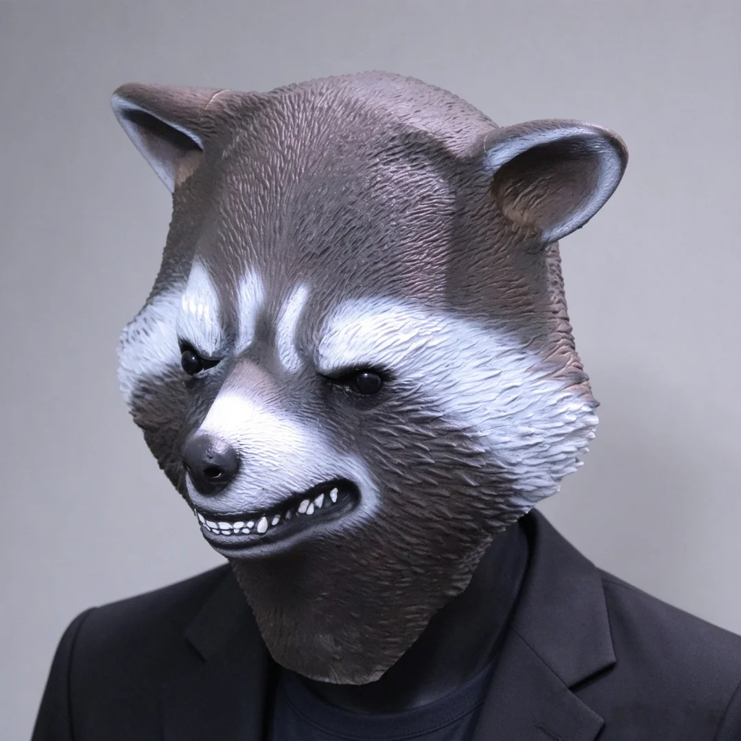 Realistic Raccoon Mask Animal Bear HeadgearFor Halloween Masquerade Cosplay Party Costume Prop