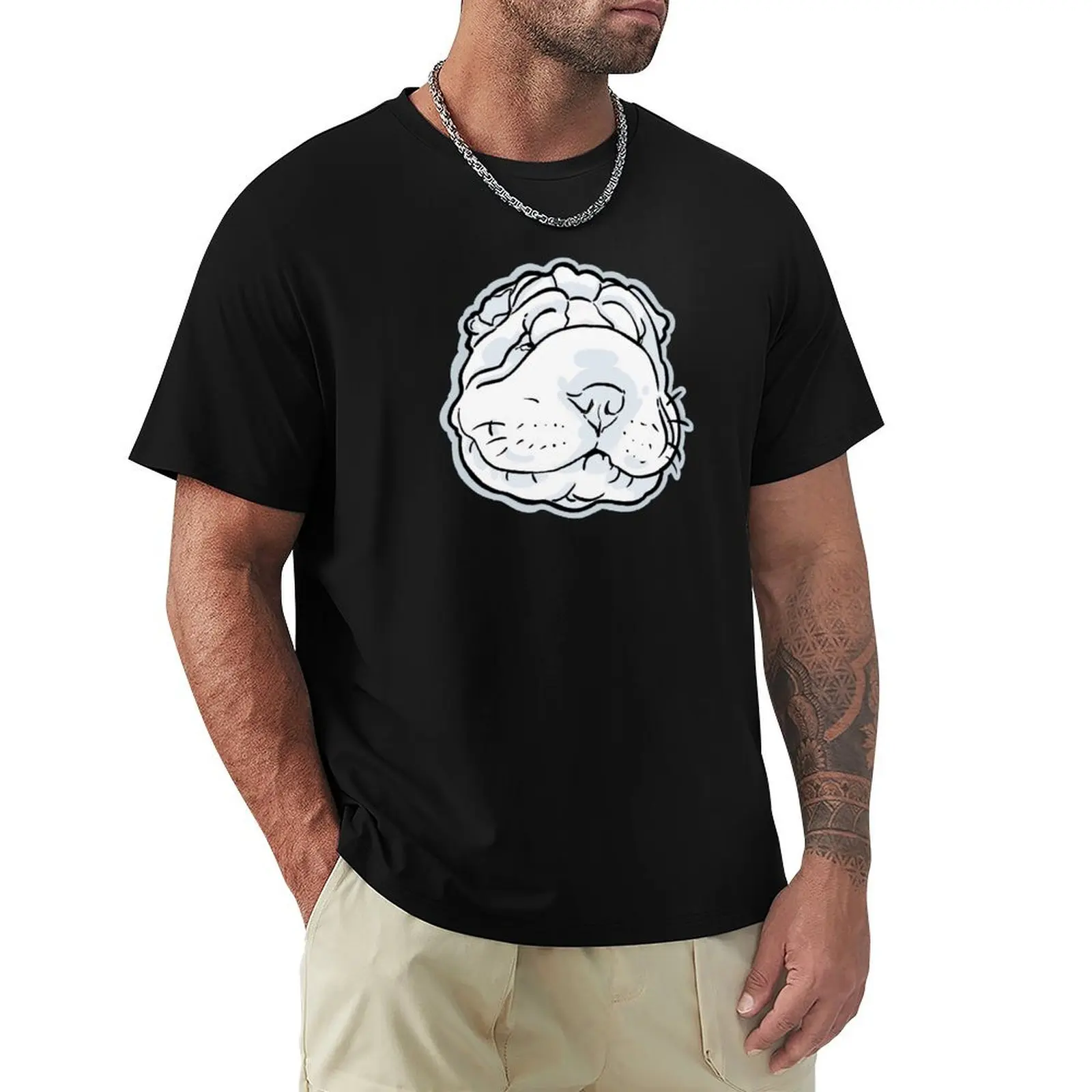 Robbie the Shar-Pei Pup - Big Fat Face Logo T-Shirt Independence Day Short Sleeve T-Shirt