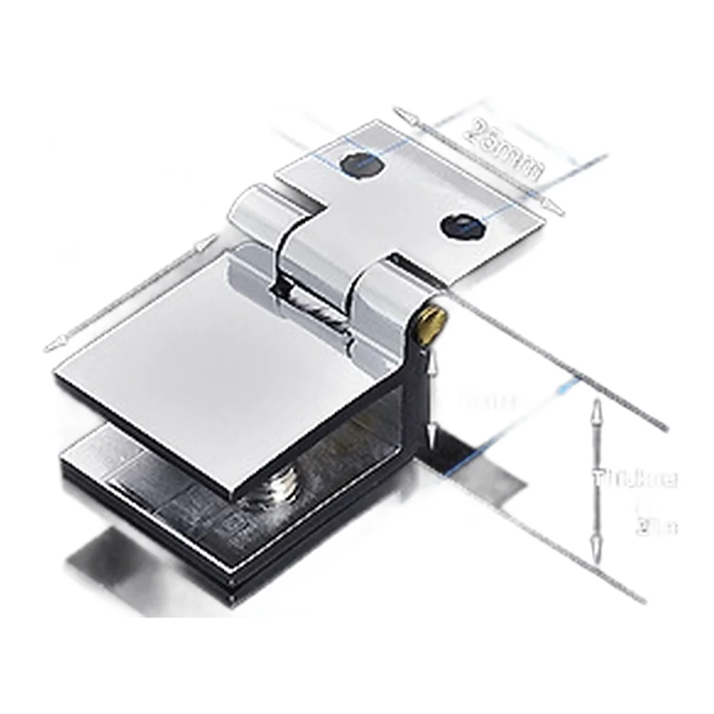 Zinc Alloy and Copper Glass Hinge for Frameless For Cabinet Doors with 90 Degree and 180 Degree Rotation Support
