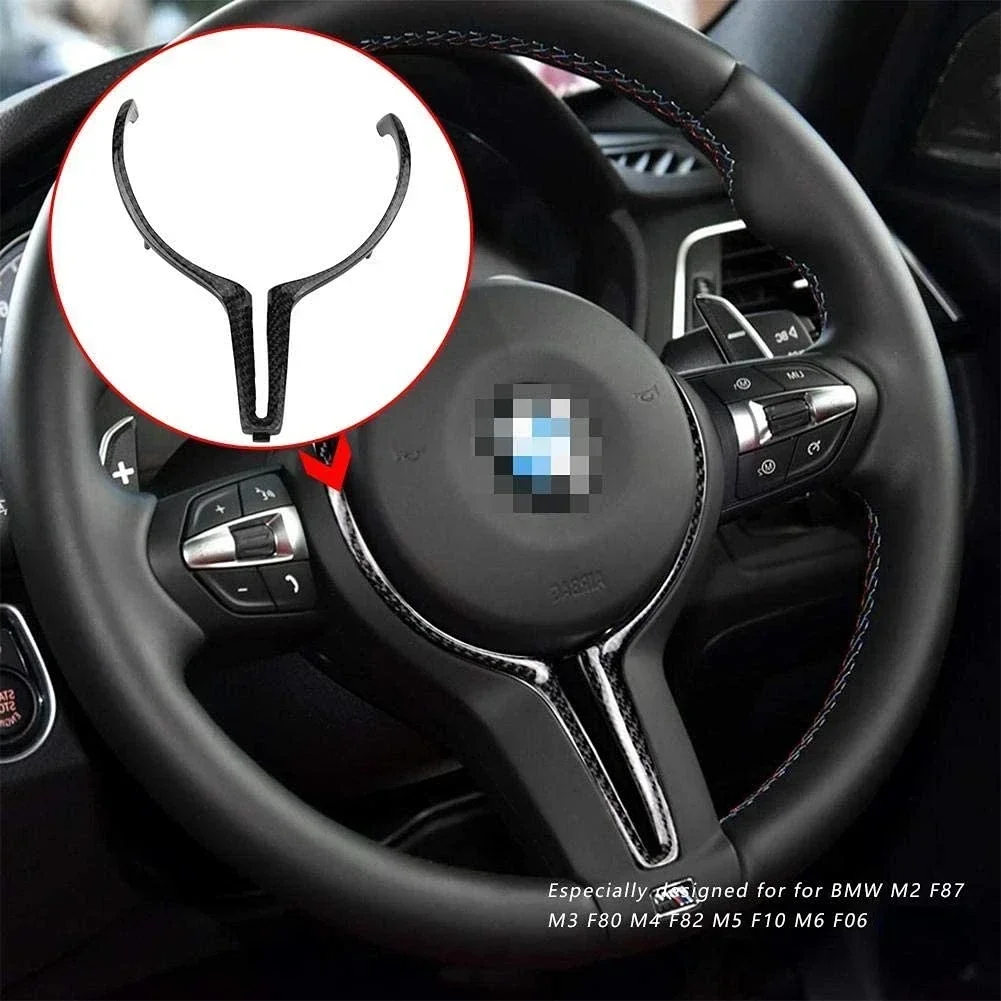 

New M power Steering Wheel Covers Car Carbon Fiber M sport Steering Wheel Trim for BMW M2 F87 M3 F80 M4 F82 M5 F10 M6 F06