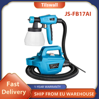 Tilswall JS-FB17AI  800W Paint Sprayer, Max 1100ml/min Spray Speed, 1300ml Detachable Tank, 3 Nozzles Sizes 1.0/1.8/2.0mm , Blue