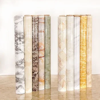 80 Pvc marble oil-proof high temperature resistant stickers for kitchen cabinets self-adhesive waterproof wallpaper for bathroom
